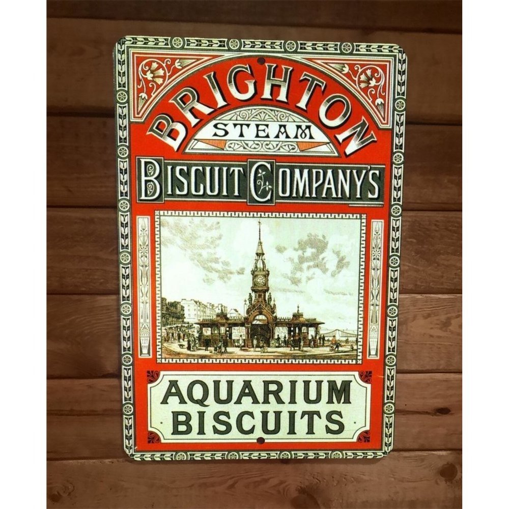 Brighton Aquarium Biscuits Vintage Ad 8x12 Metal Wall Sign